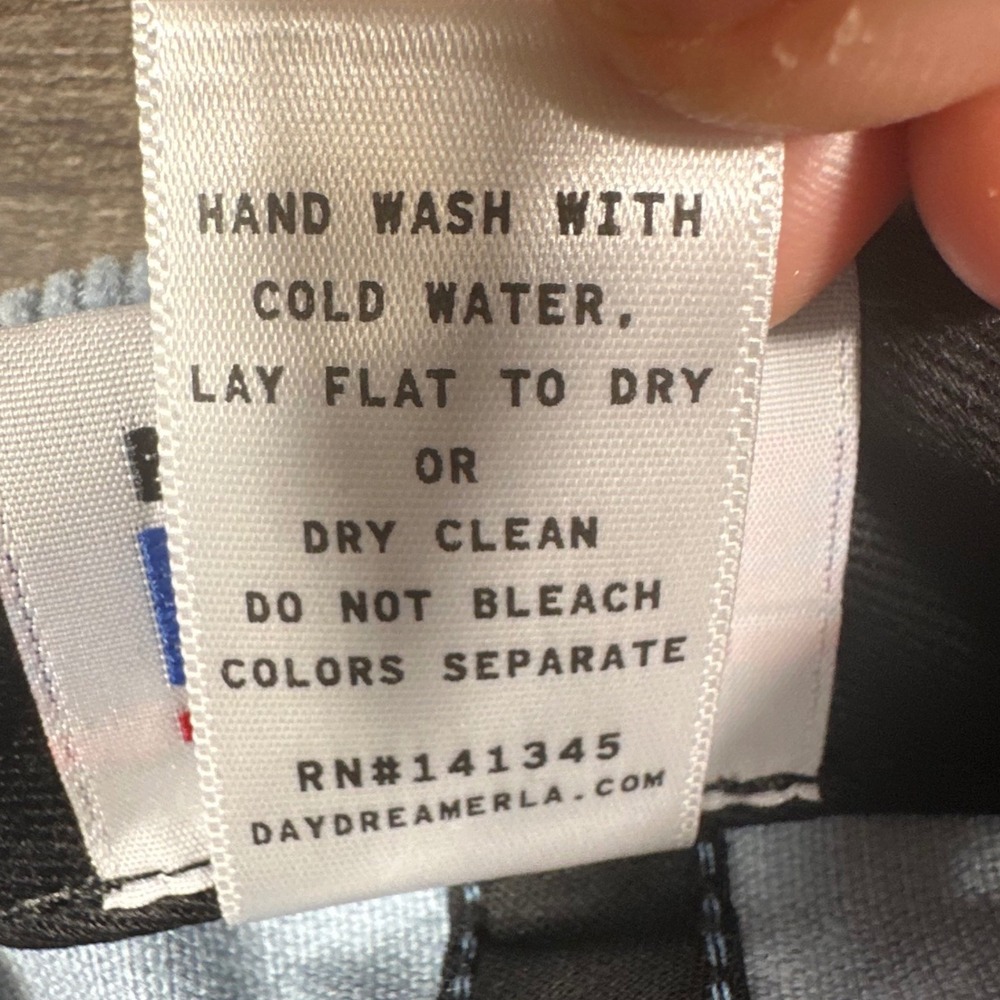 Daydreamer Hat NWOT Blue Leave Me Alone Corduroy Embroidered Baseball Flat Bill - Picture 5 of 6